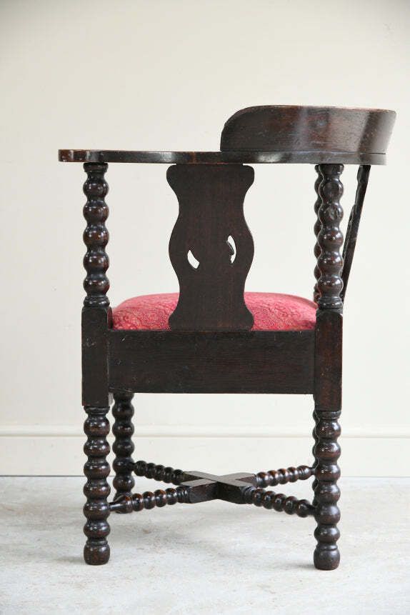photo for sale Antique Carved Oak Corner Chair