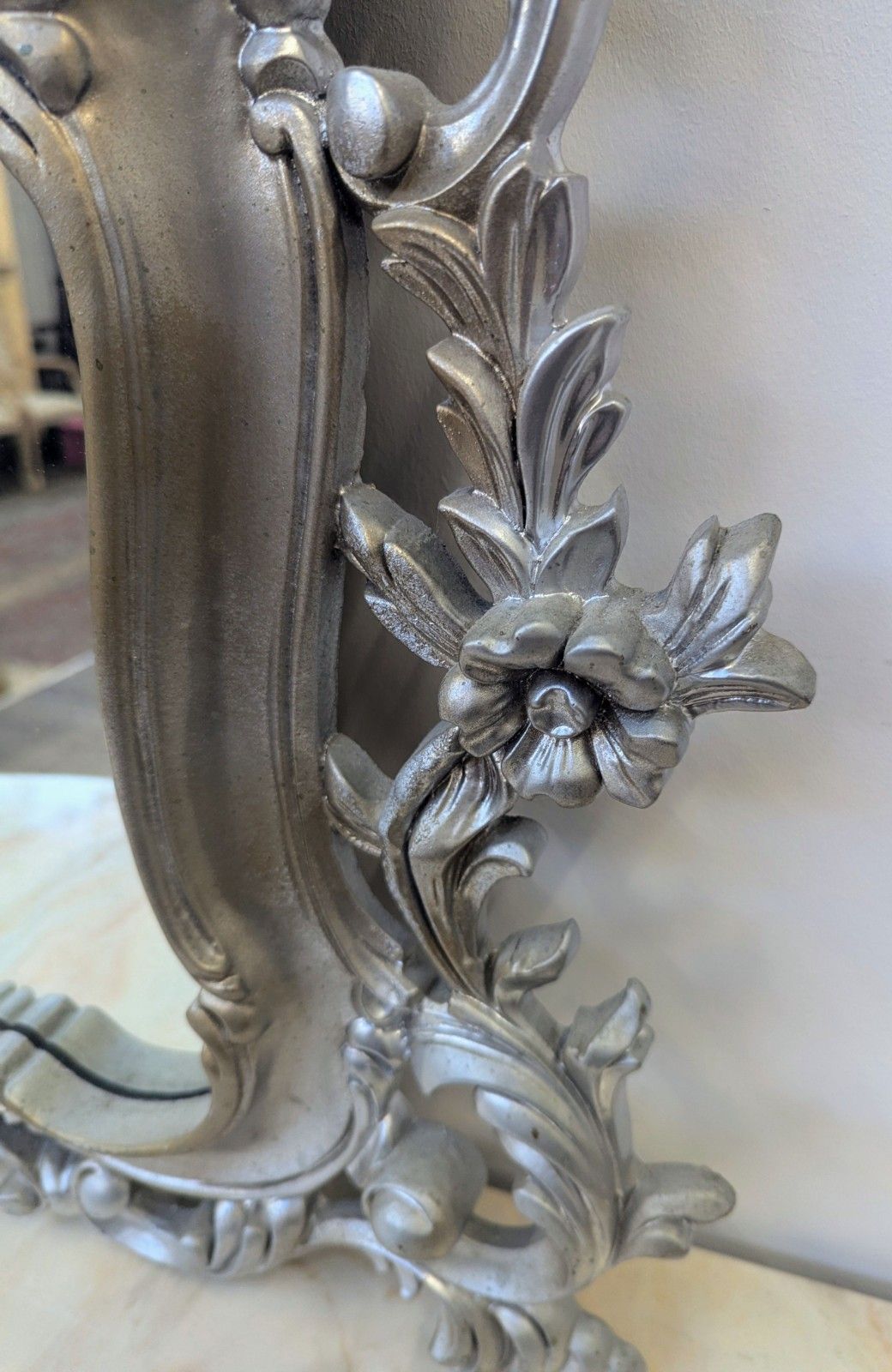 Vintage Rococo Style Silver And Gold Decorative Mirror Delivery Available 0067. photo buy