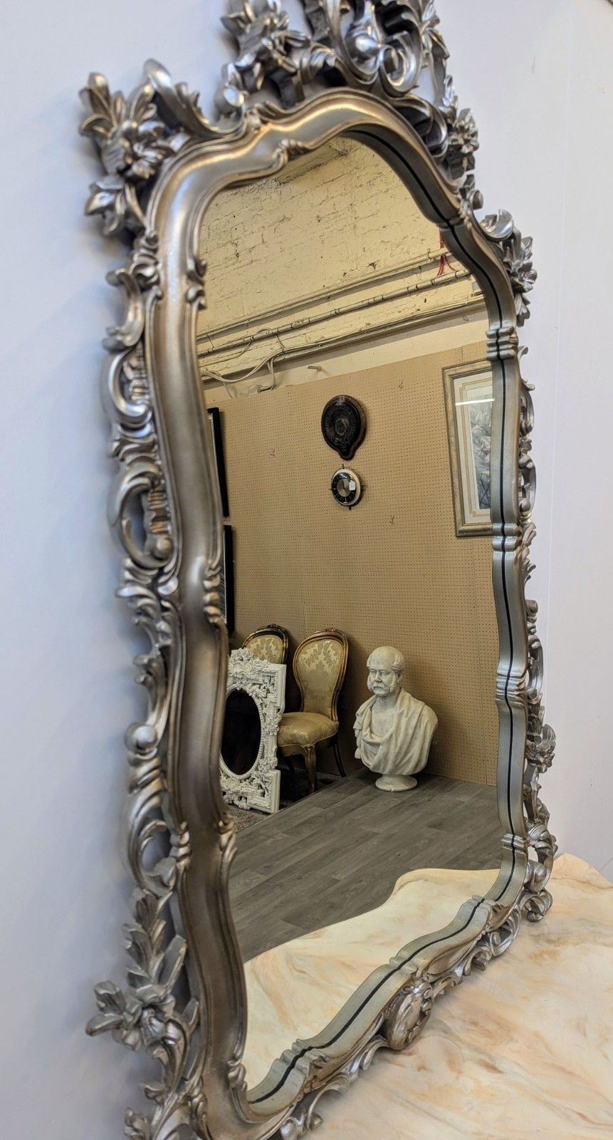 Home Decor Vintage Rococo Style Silver And Gold Decorative Mirror Delivery Available 0067. photo
