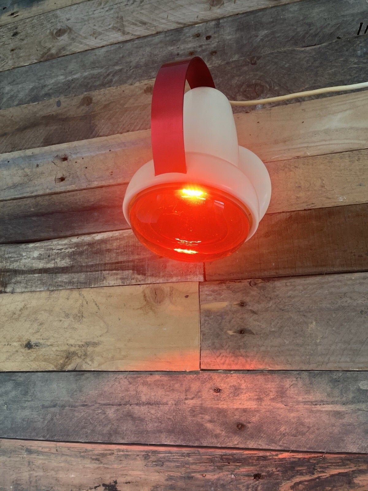 Space Age 50's Philips Red Saturn Circle Designer Heat Desk Wall Lamp C Perriand photo vinterior