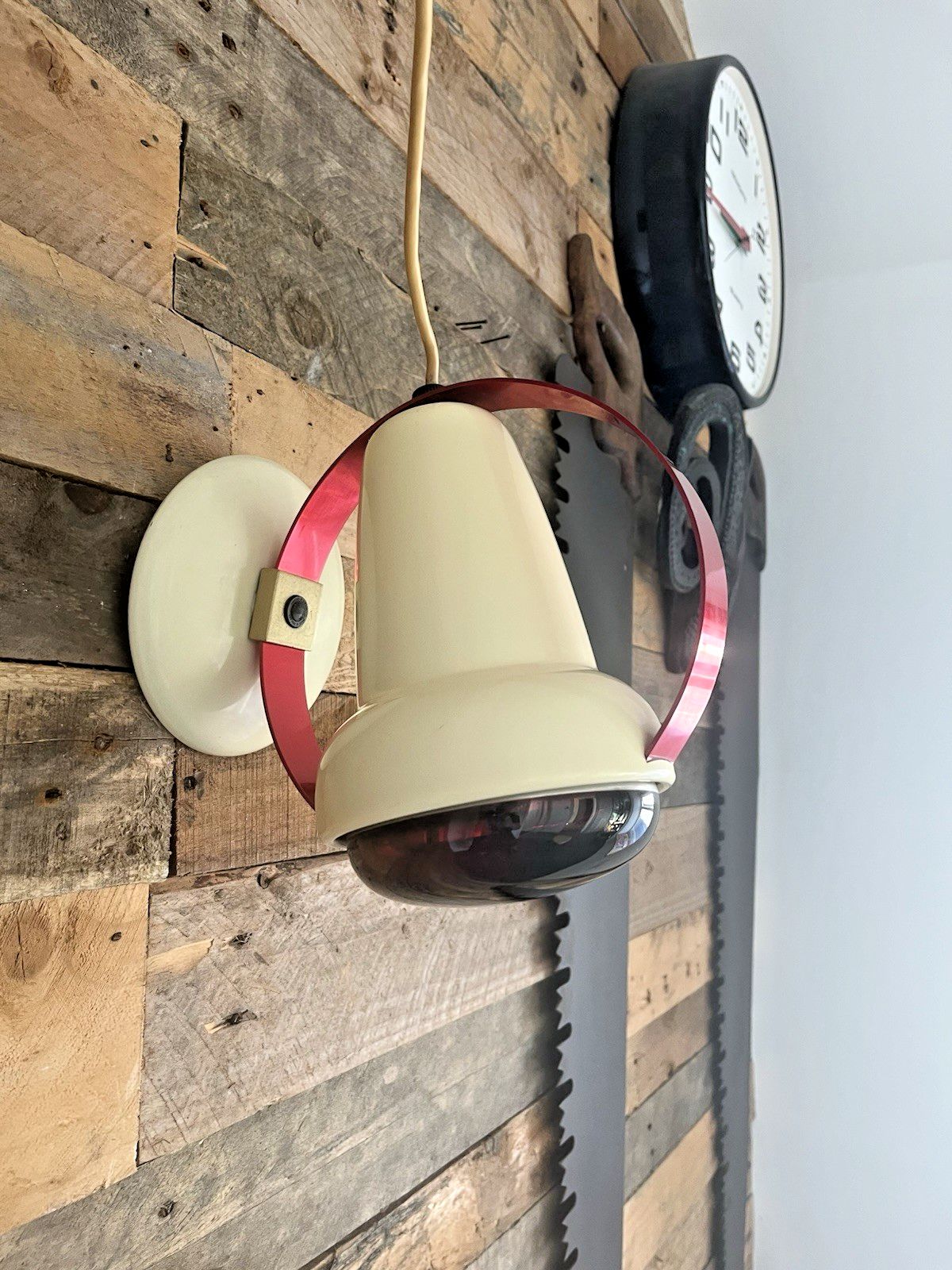 Space Age 50's Philips Red Saturn Circle Designer Heat Desk Wall Lamp C Perriand photo buy
