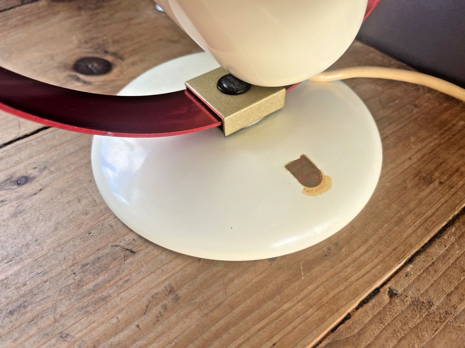 75.0 Space Age 50's Philips Red Saturn Circle Designer Heat Desk Wall Lamp C Perriand photo