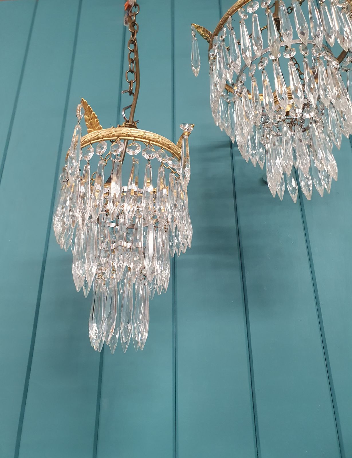 Antique Pair Of Spike Chandelier 10" photo 480.0