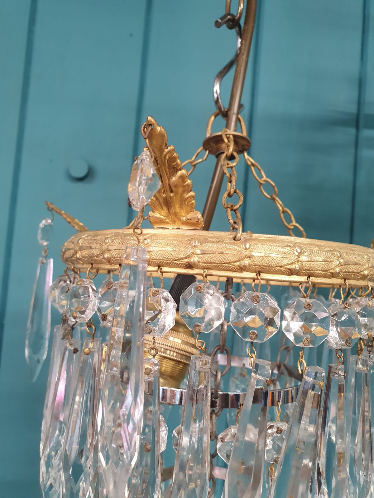 Antique Pair Of Spike Chandelier 10" photo buy