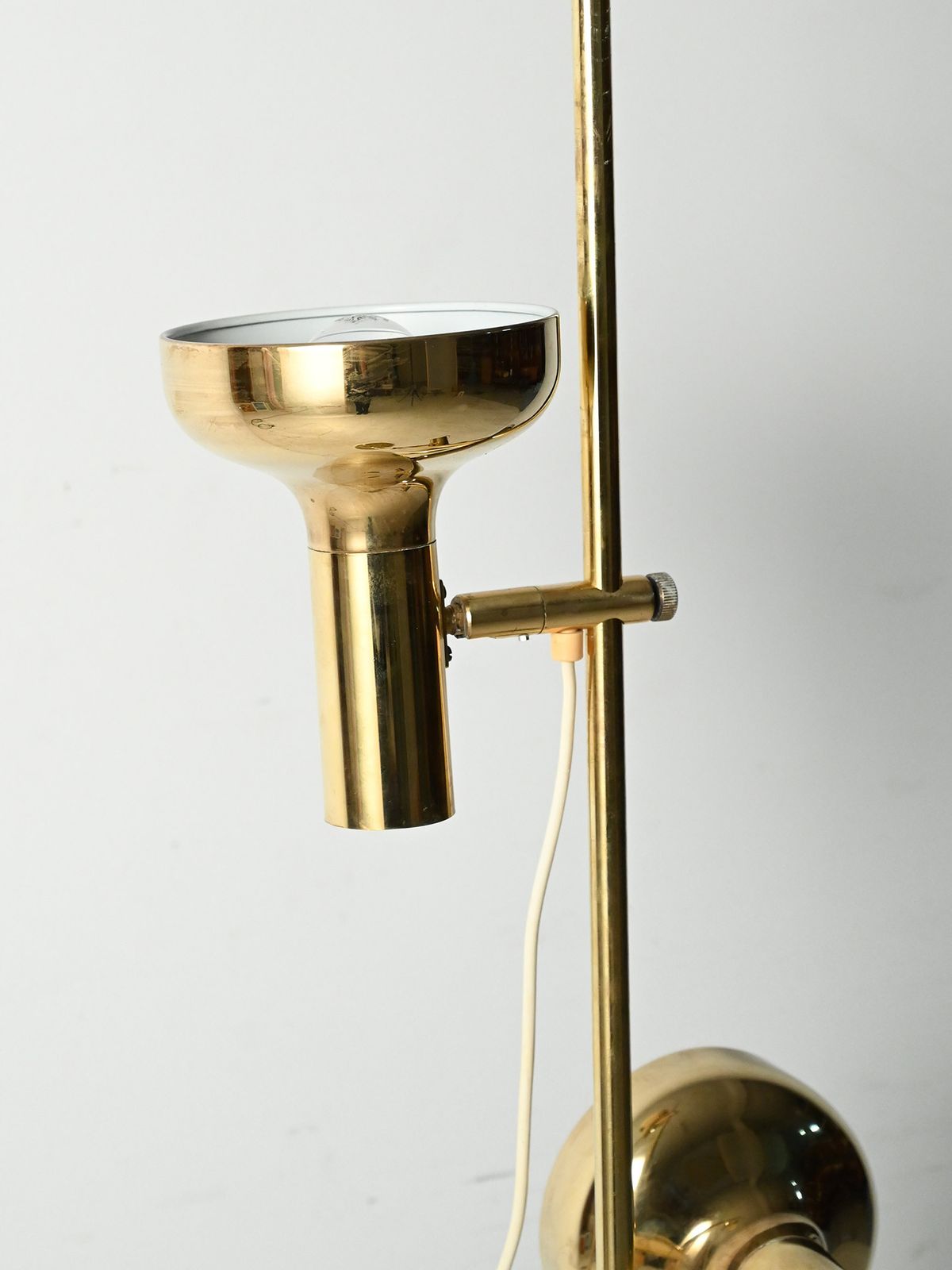Scandinavian Brass Floor Lamp With Two Adjustable Light Points photo vinterior