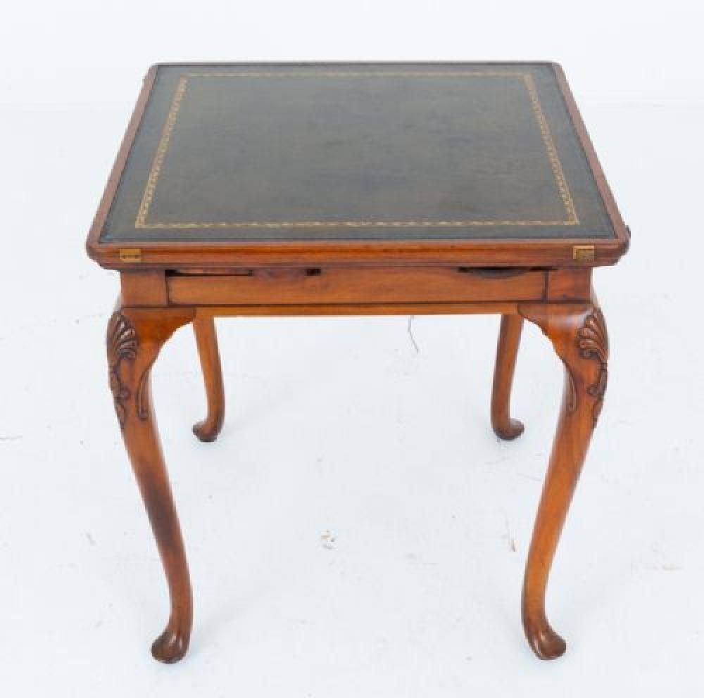 Queen Anne Games Table Card Walnut photo Furniture