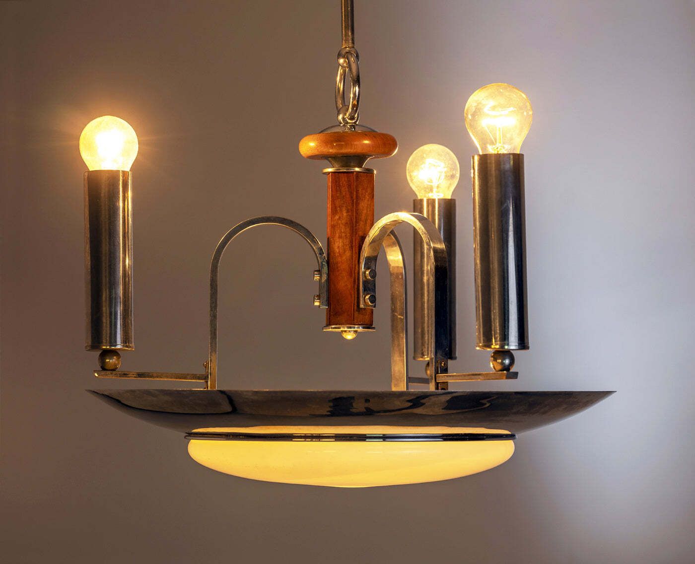 Metal Chandelier, 1930s–1940s, Modernist photo Lighting