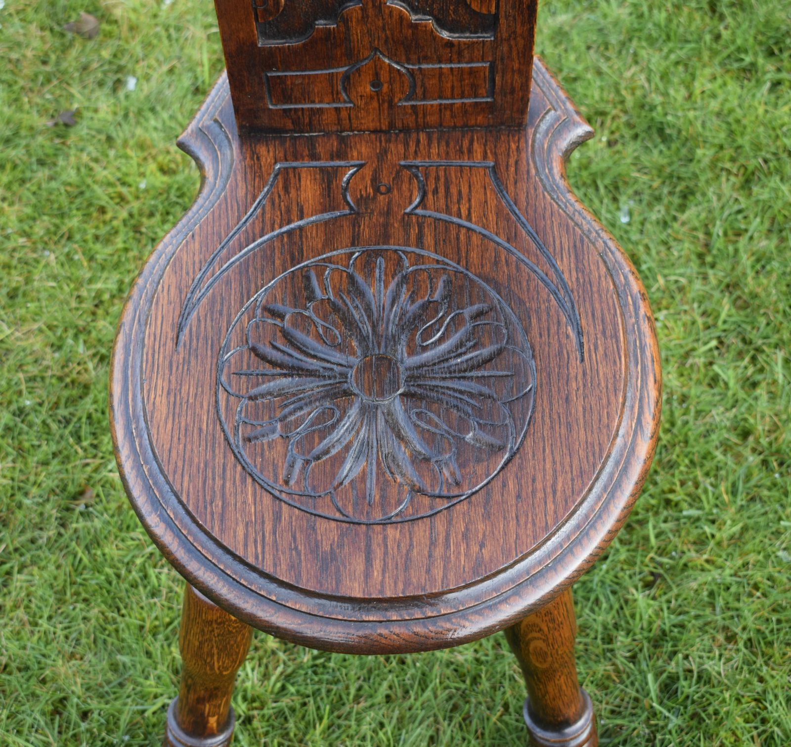 Carved Oak Spinners Chair, 1800s photo 195.0