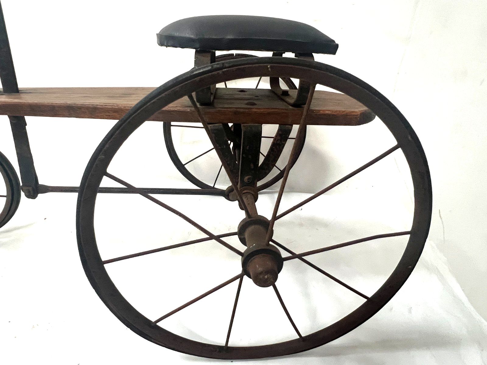"La Draisienne" Antique Children's Iron And Wood Tricycle 20th Century photo furniture