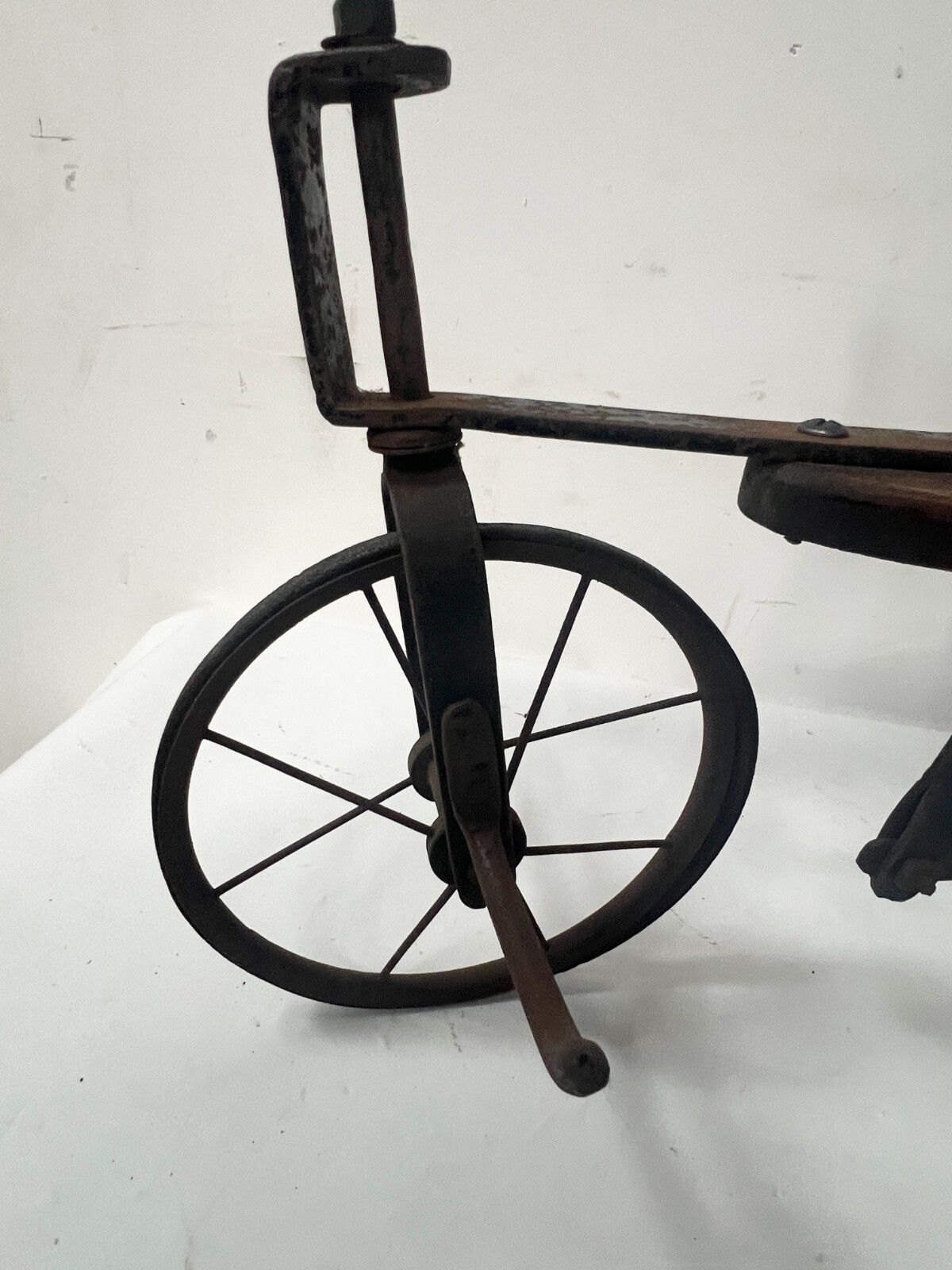 "La Draisienne" Antique Children's Iron And Wood Tricycle 20th Century photo Home Decor
