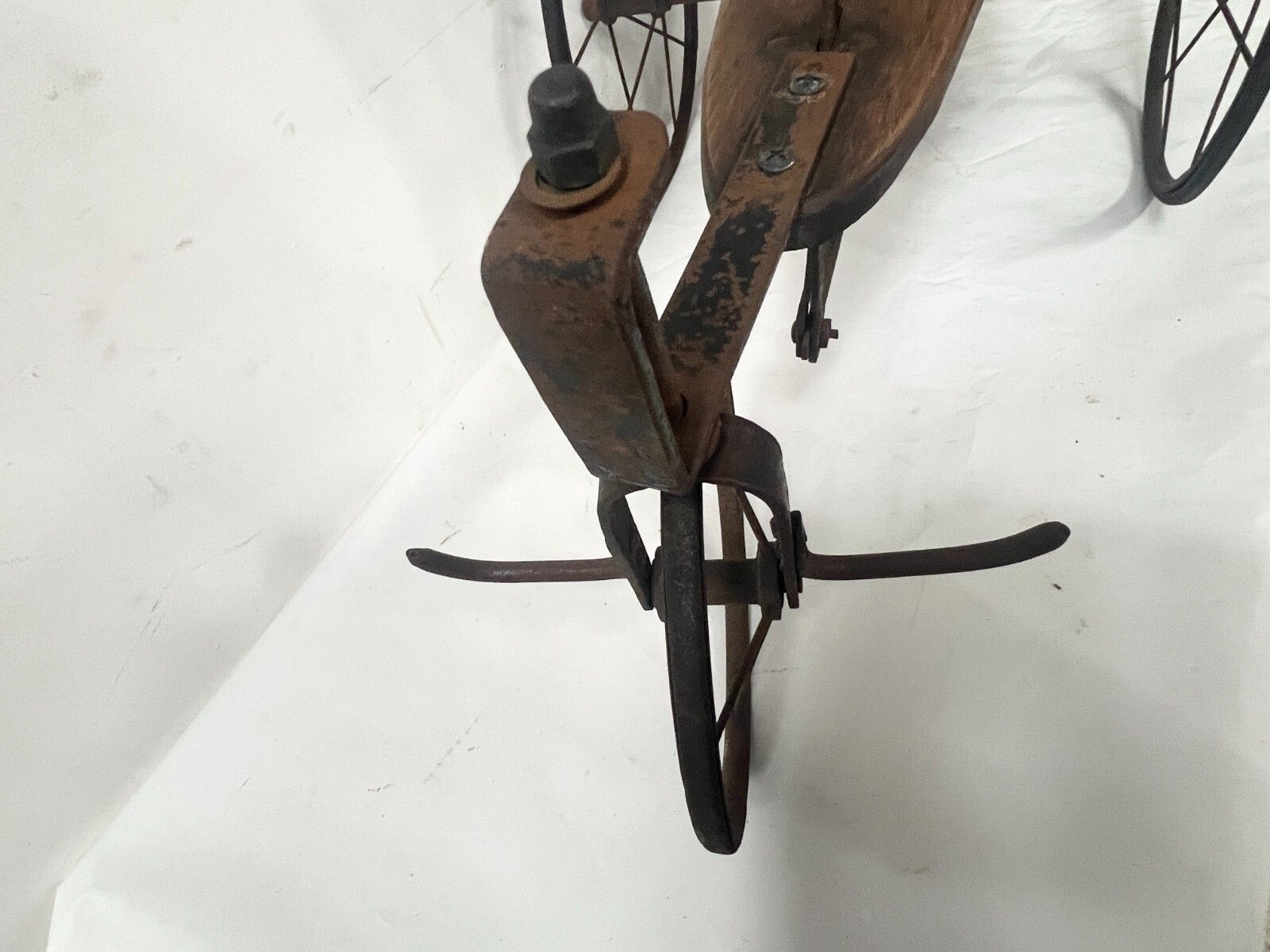 "La Draisienne" Antique Children's Iron And Wood Tricycle 20th Century photo 590.0