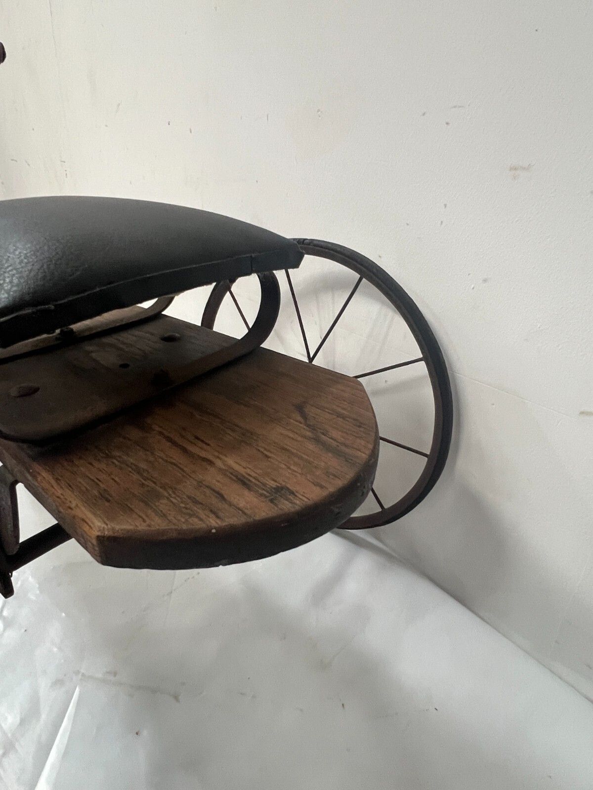 photo for sale "La Draisienne" Antique Children's Iron And Wood Tricycle 20th Century