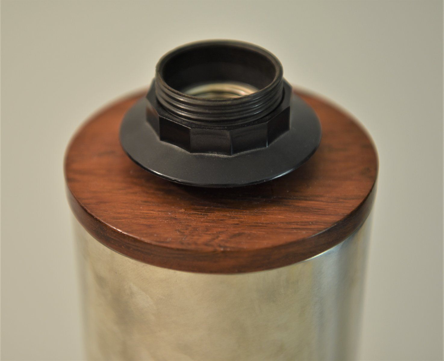 Swedish Table Lamp In Teak And Brushed Steel By Uno & östen Kristiansson For Luxus, 1960s photo 1583.0