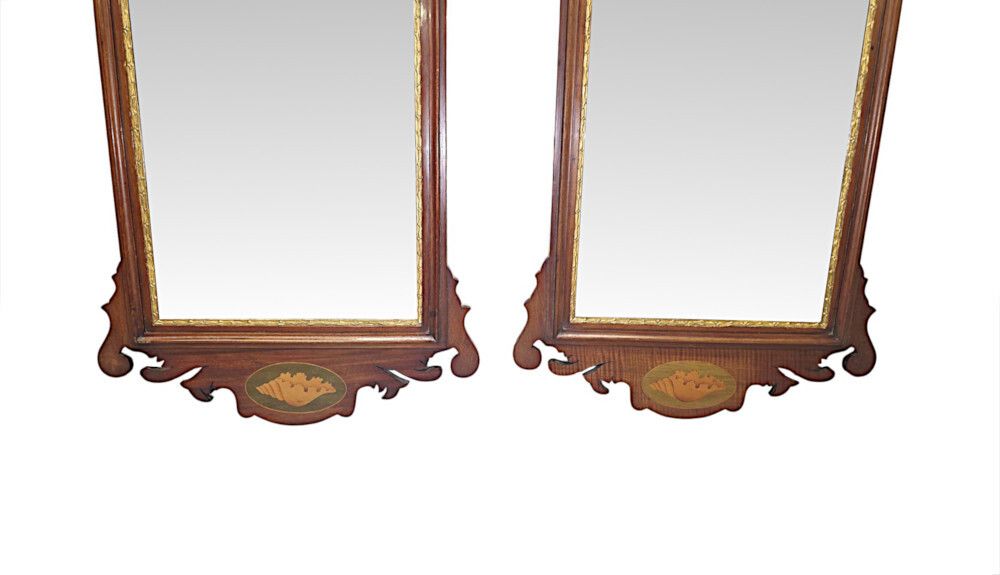 A Fabulous Pair Of Early 20th Century Parcel Gilt Pier Mirrors With Ho Ho Bird Detail In The Georgian Chippendale Manner photo Home Decor