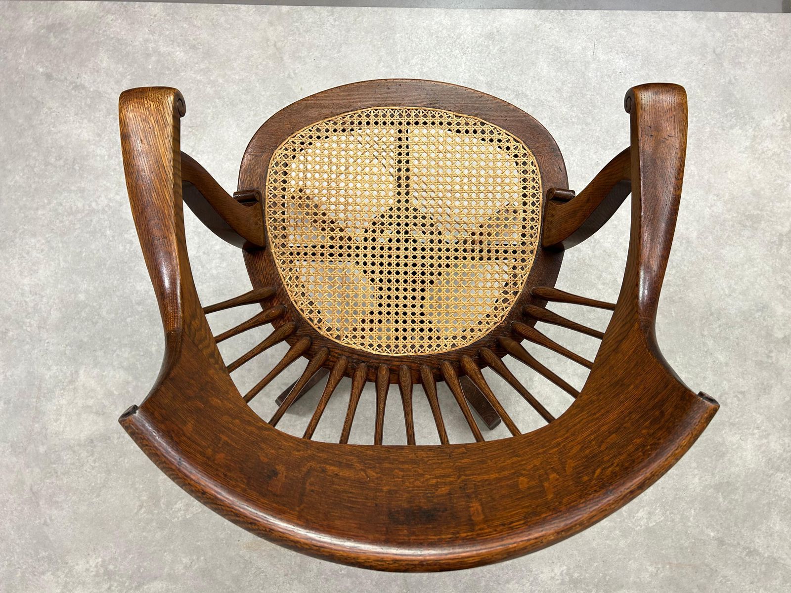 Swivel Oak Office Chair With Rattan Seat photo Furniture