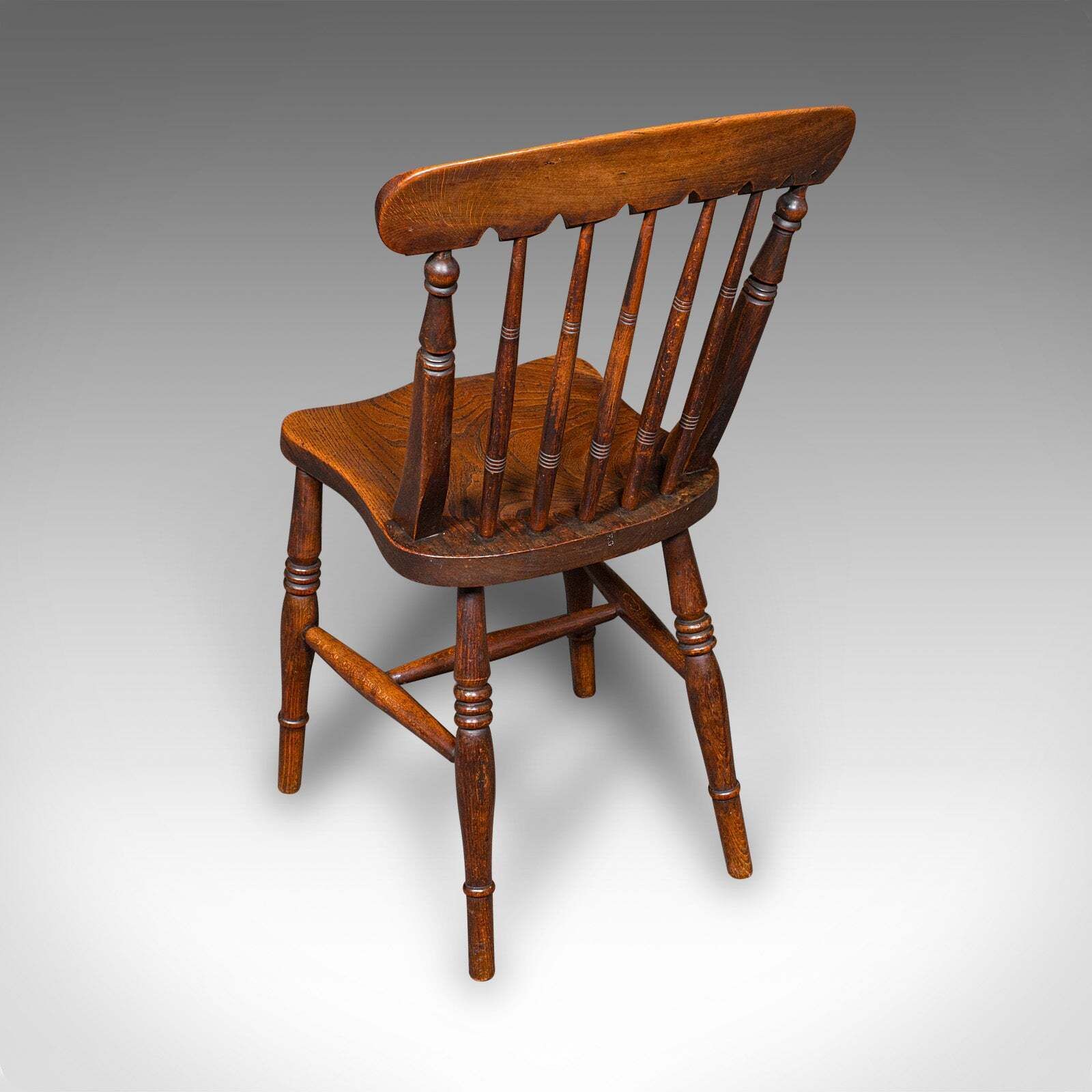 Trio Of Antique Station Chairs, English Elm, Reception Hall Side Seat, Victorian photo for sale