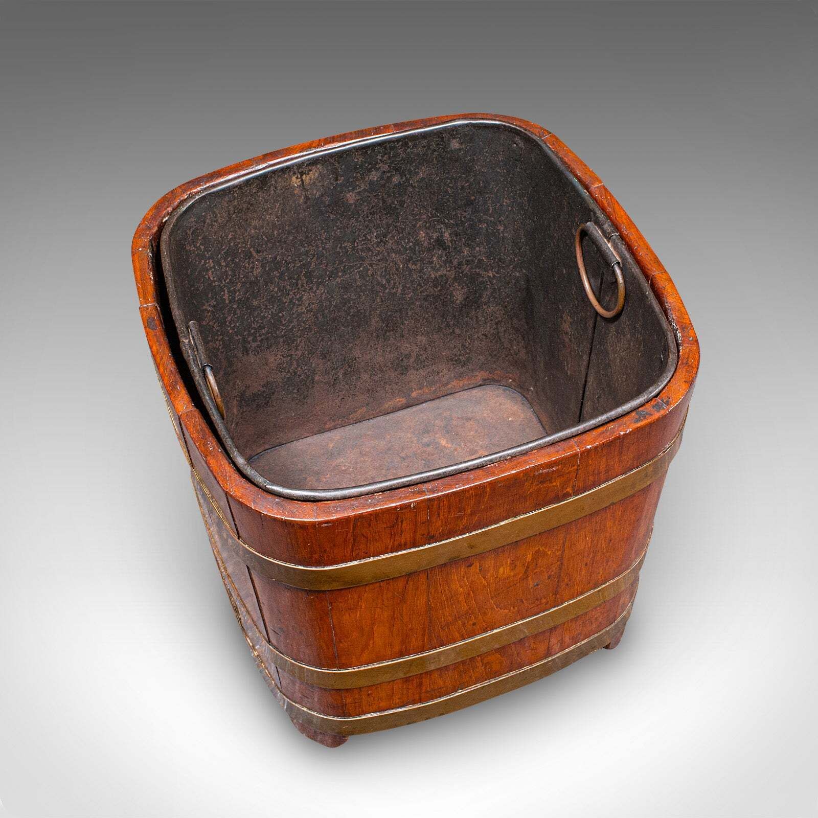 Antique Fireside Store, English, Hearthside Coal Bin, Log Basket, Late Victorian photo buy