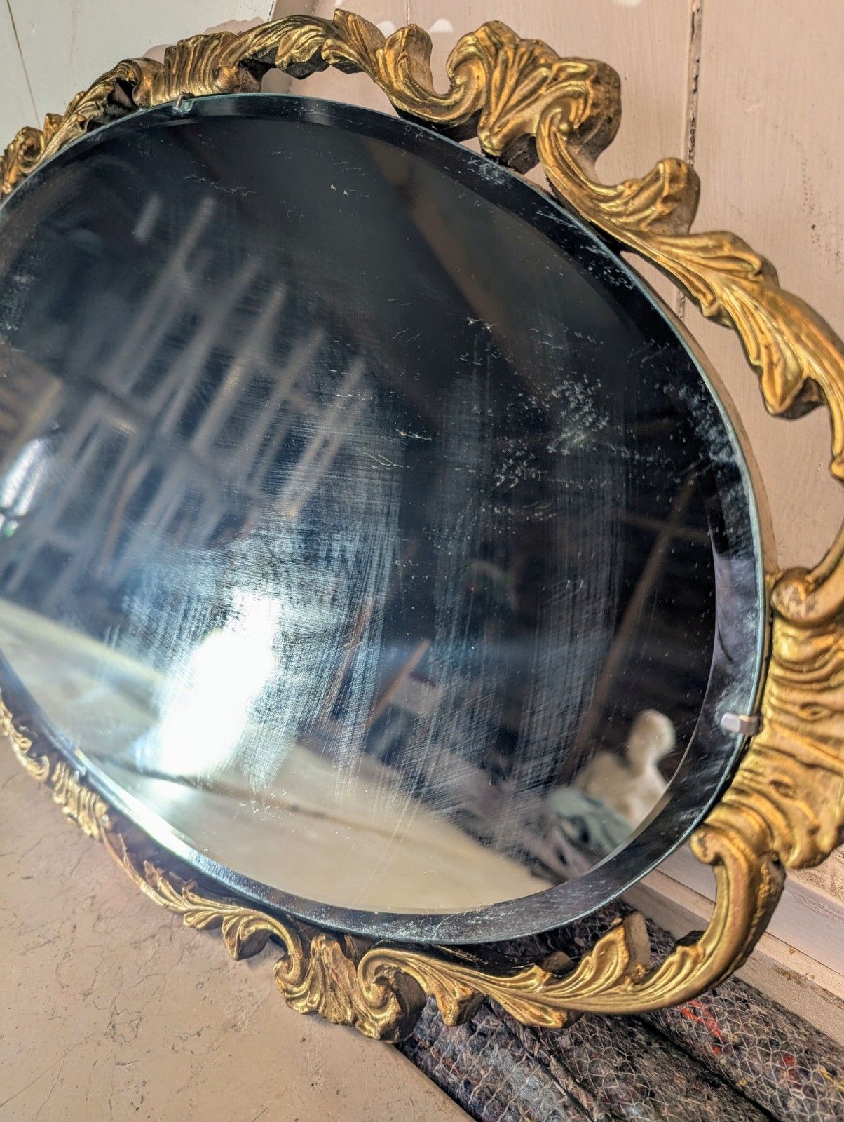Rococo Style Gilt Framed Beveled Edge Wall Mirror  Delivery Available 0062. photo for sale