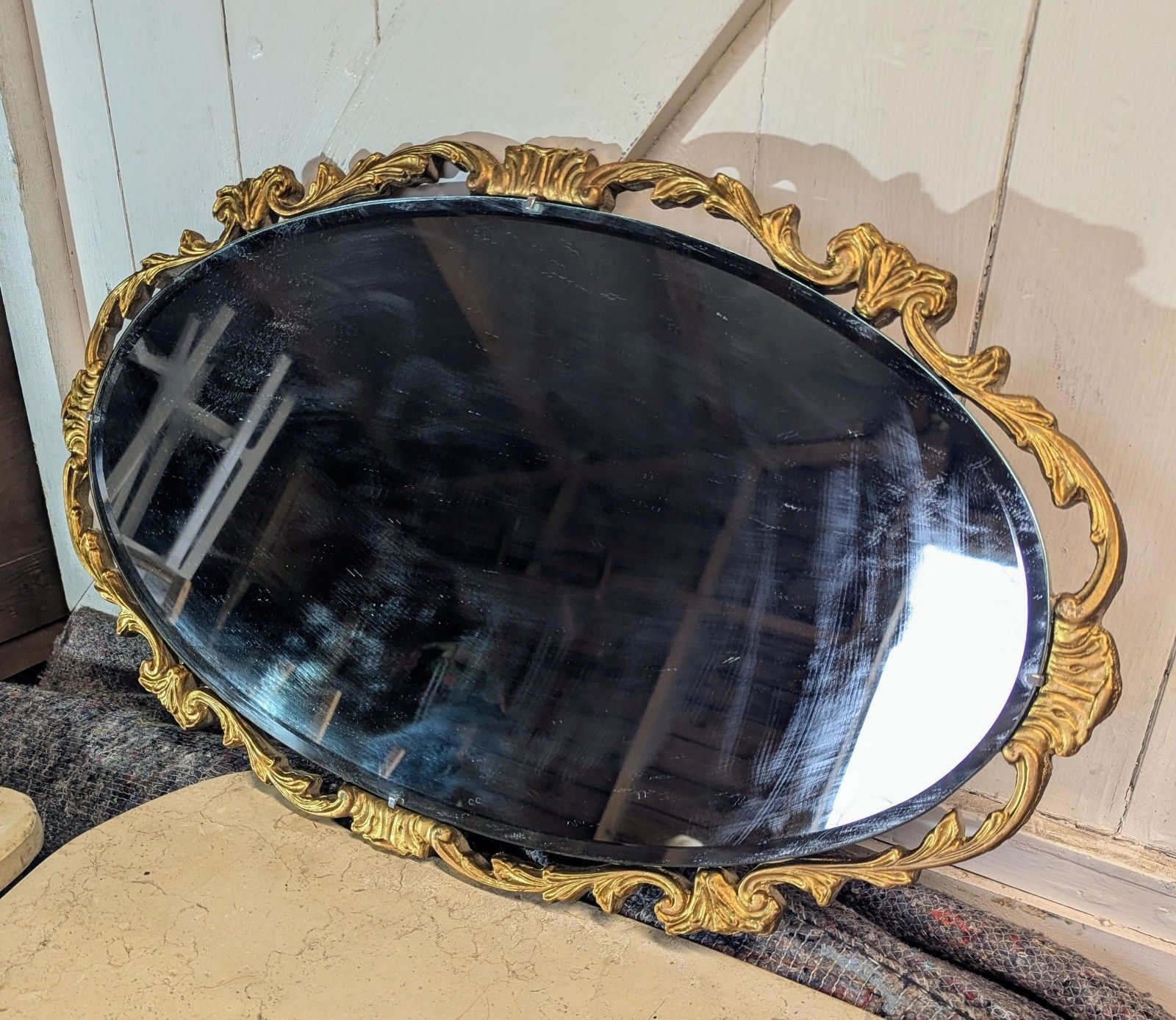 Rococo Style Gilt Framed Beveled Edge Wall Mirror  Delivery Available 0062. photo Home Decor