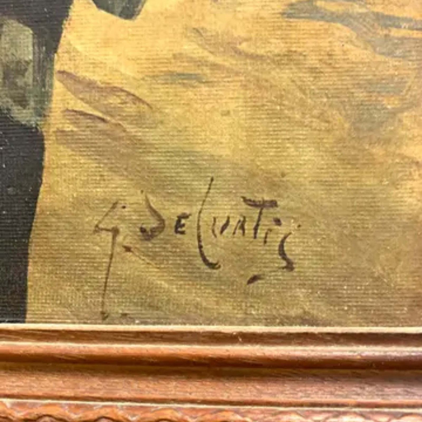 photo furniture Oil Painting, G. De Curtis, Signed Canvas, Young Italian Fisherman, Late 20th Century