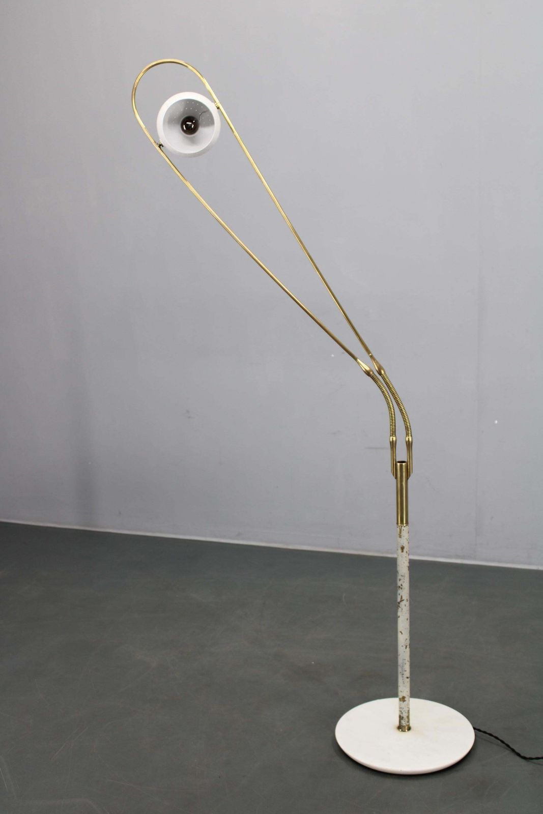 Rare Angelo Lelii Adjustable Italian Marble And Brass Floor Lamp, 1952 photo furniture