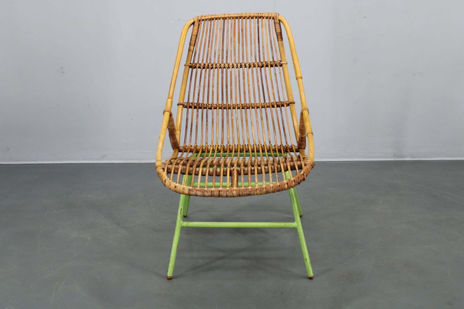 730.0 Rare Pair Of Alan Fuchs For Uluv Rattan Lounge Chairs, Czechoslovakia, 1960s photo