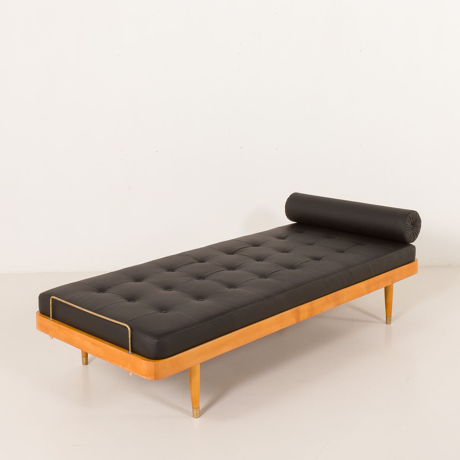 Danish Mid Century Daybed In Black Leather Attr. To Horsens Mobelfabrik, 1960s