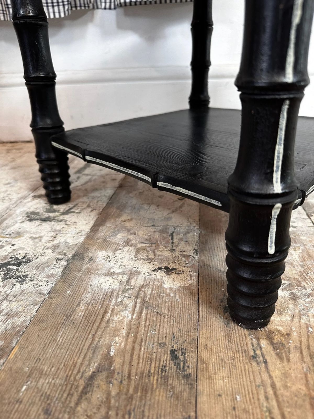 " Made By Muirshin" Pair Of Faux Bamboo Overpainted Nightstands W/ Unique Paintwork photo 275.0