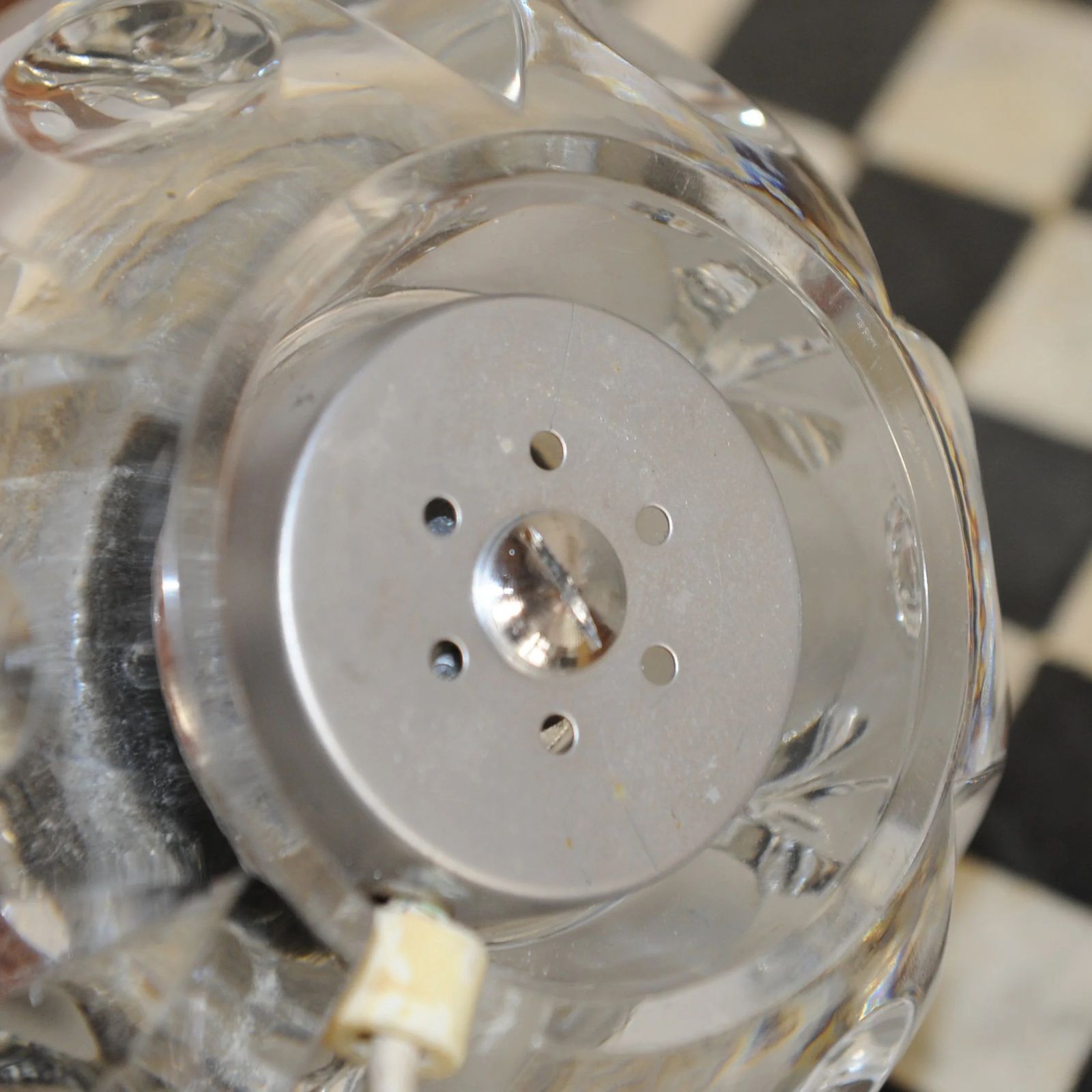 Pair Of German Peill And Putzler Frosted Glass Circular Table Lamps, Set Of 2, 1970s photo buy