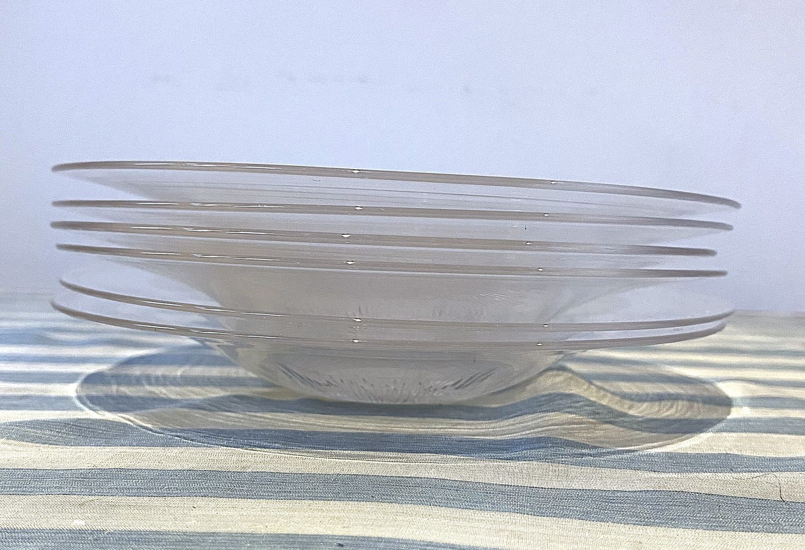 Six Victorian Ice Plates Delicate Glass Etched With A Star Pattern Festive Table photo furniture
