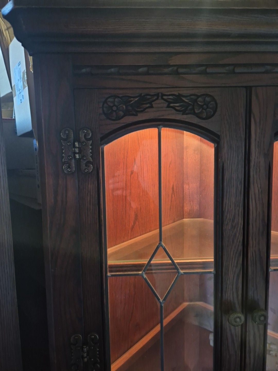 Gorgeous Oak Old Charm Corner Cabinet. 2263. Tudor Brown With Light photo Furniture