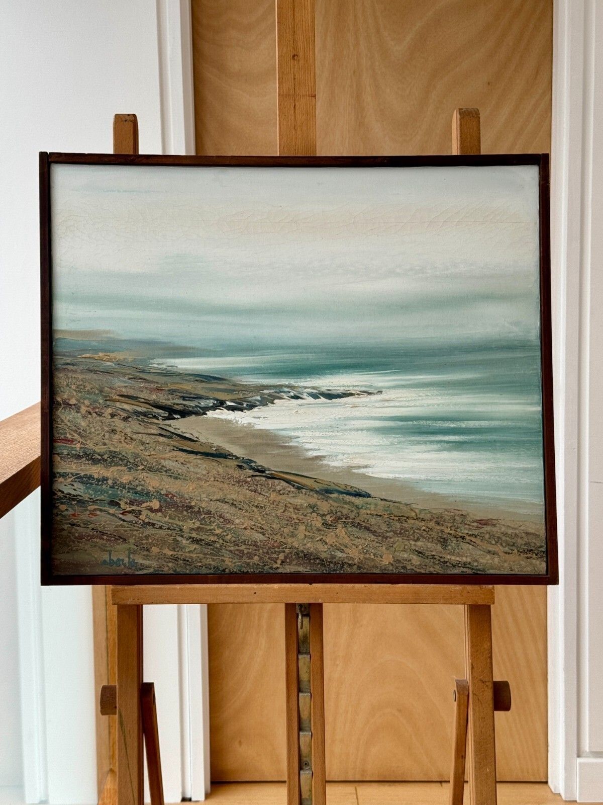 Edward Bock "Daggett Point" Original Oil Painting, Framed 1970's photo for sale