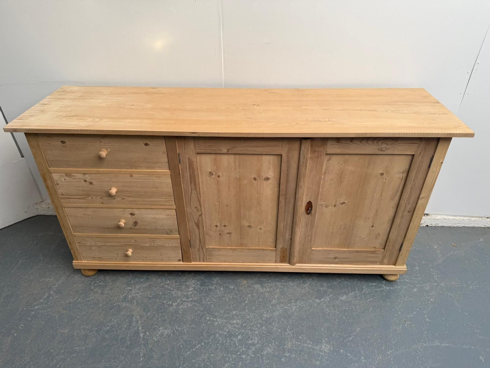 A Superb Antique Pine 4 Drawer Kitchen Dresser Base To Wax / Paint photo furniture