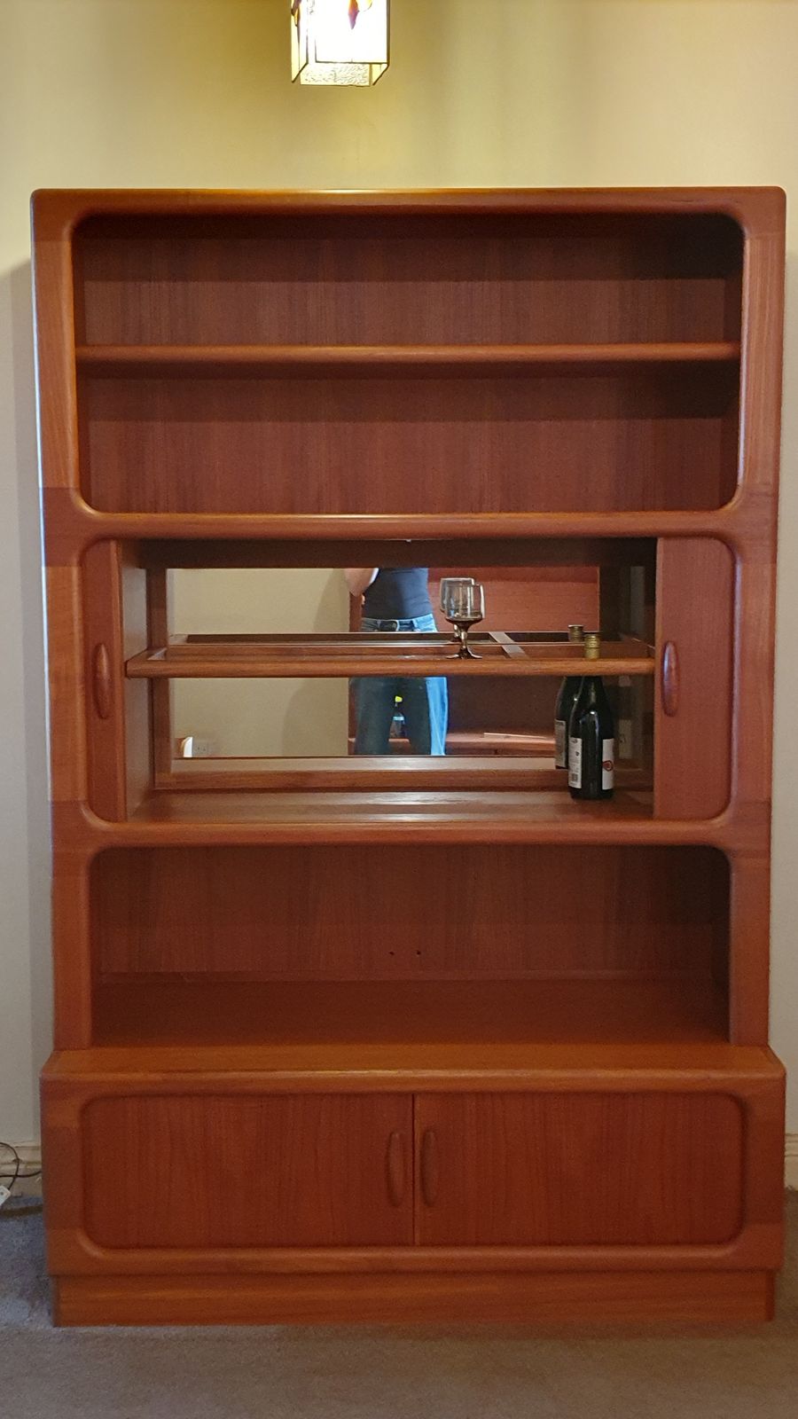 photo furniture Pair Of Beautiful Large Vintage Dyrlund Regal Danish Drinks/Display Cabinets With Storage