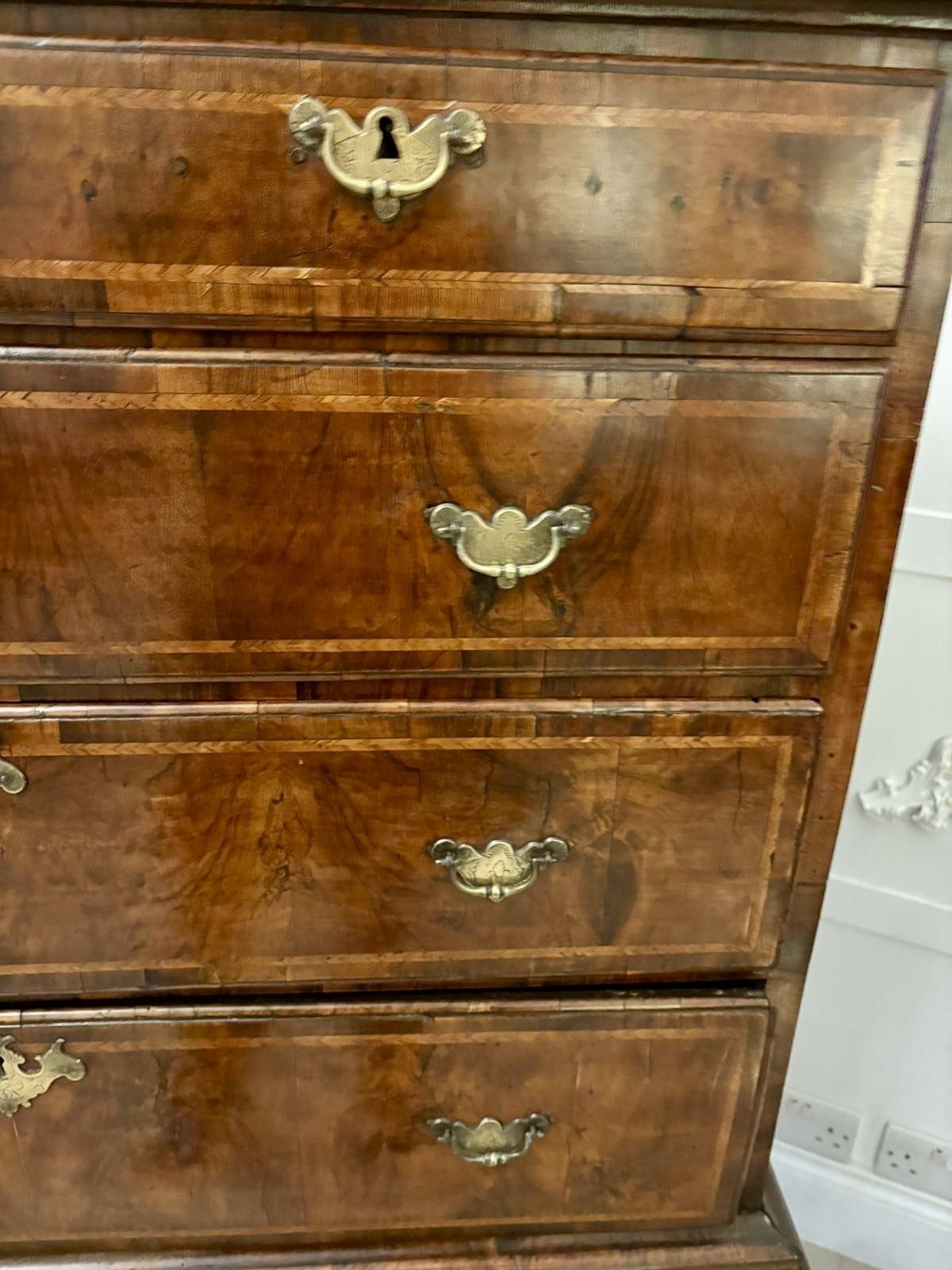 Exceptional Quality Early 18th Century Antique George I Walnut Chest On Stand photo for sale