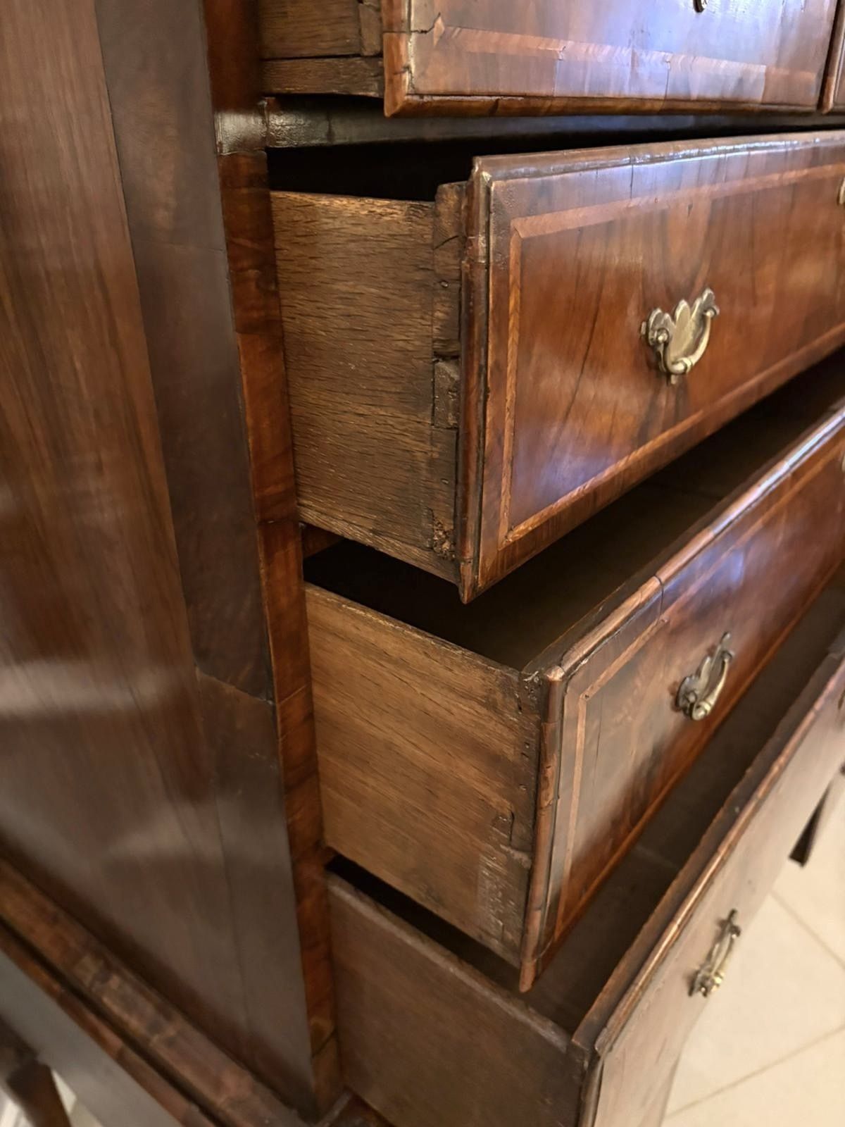 Exceptional Quality Early 18th Century Antique George I Walnut Chest On Stand photo vintage