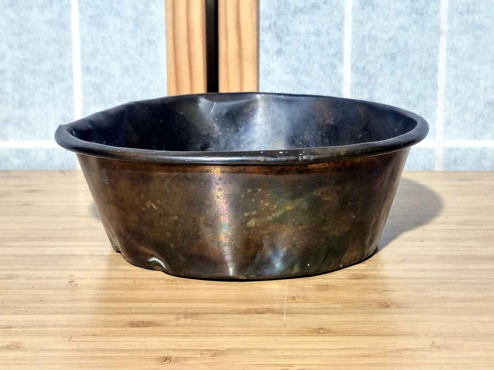 Antique Copper Kitchen Bowl, Patina Small Metal Dish, Primitive Farmhouse Decor photo Home Decor