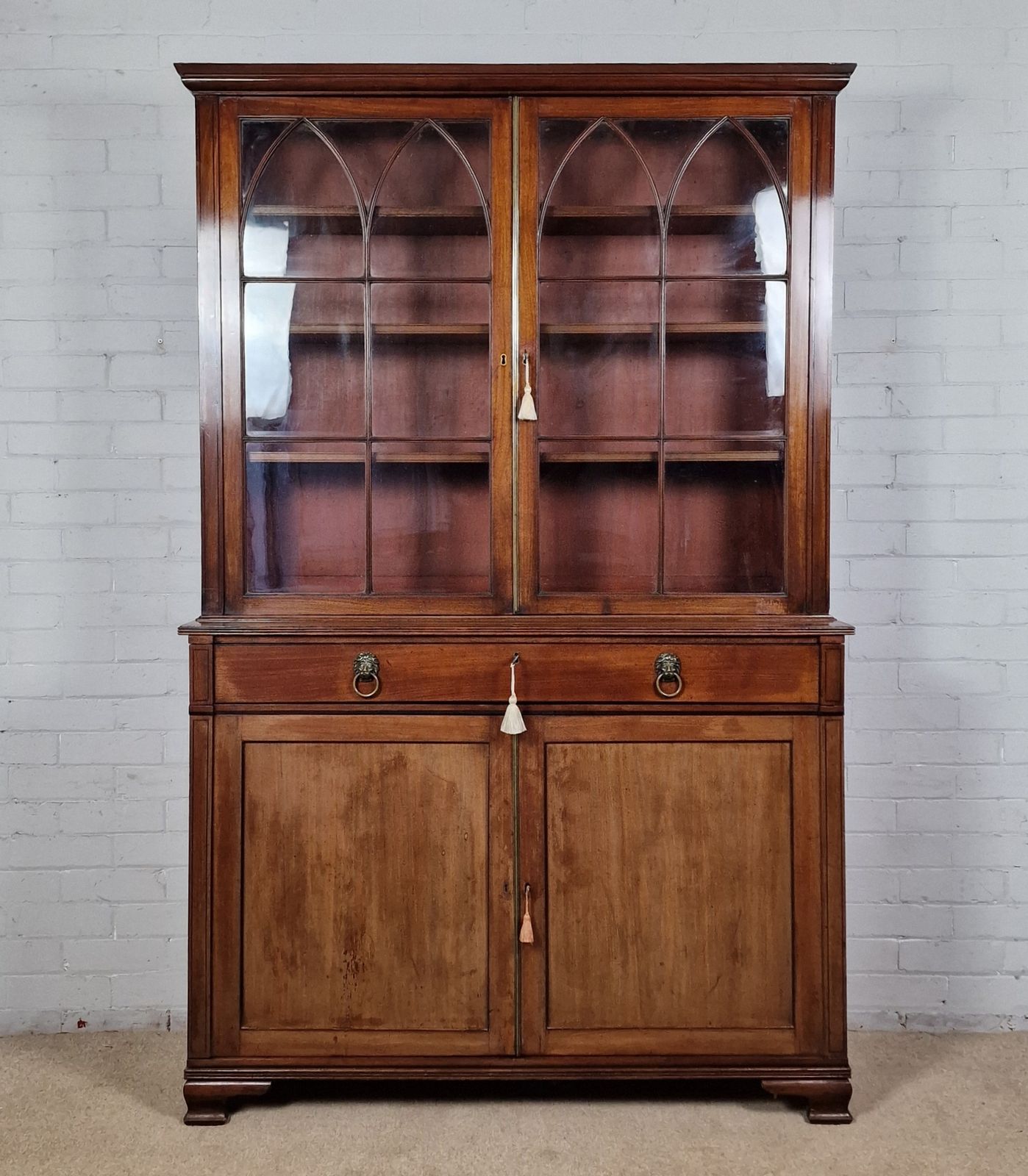 Antique Mahogany Bookcase Cupboard   George IV photo vinterior