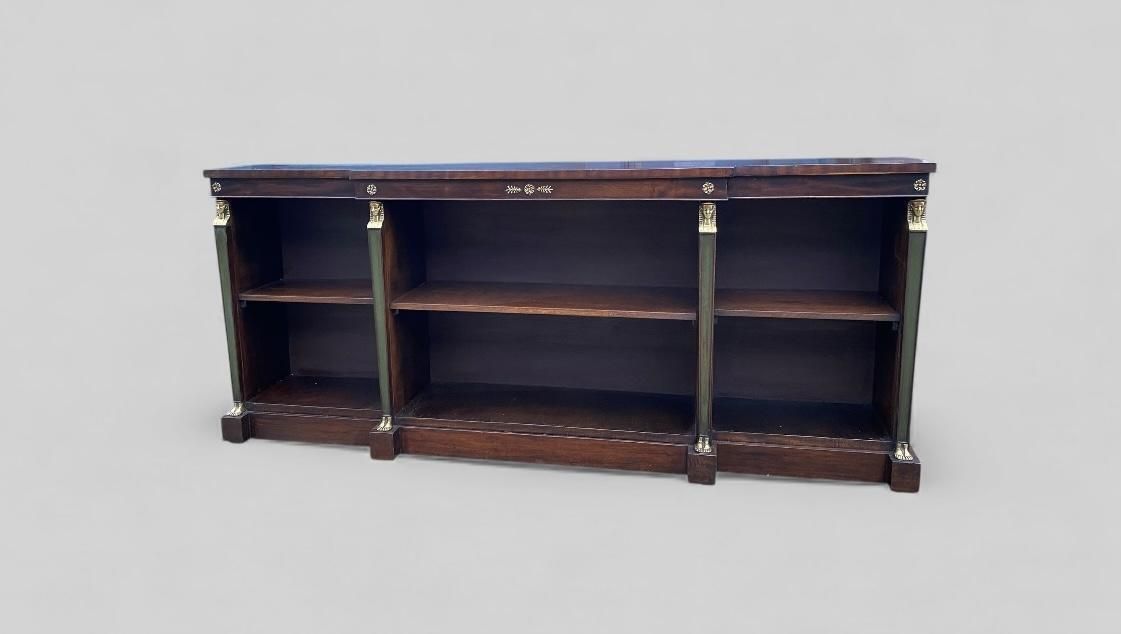 Mahogany Bookcase Neo Classical Egyptian Revival Style