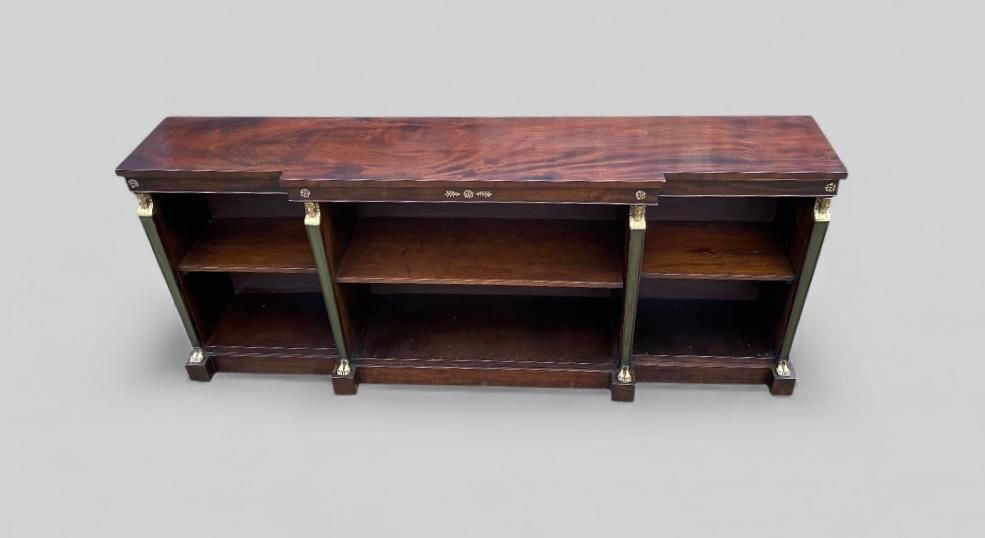 photo for sale Mahogany Bookcase Neo Classical Egyptian Revival Style