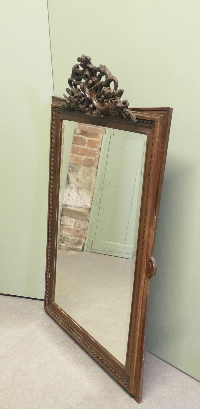 Large French Gothic Style Carved Oak Wall Mirror An Ideal Piece For The Hall photo 930.0
