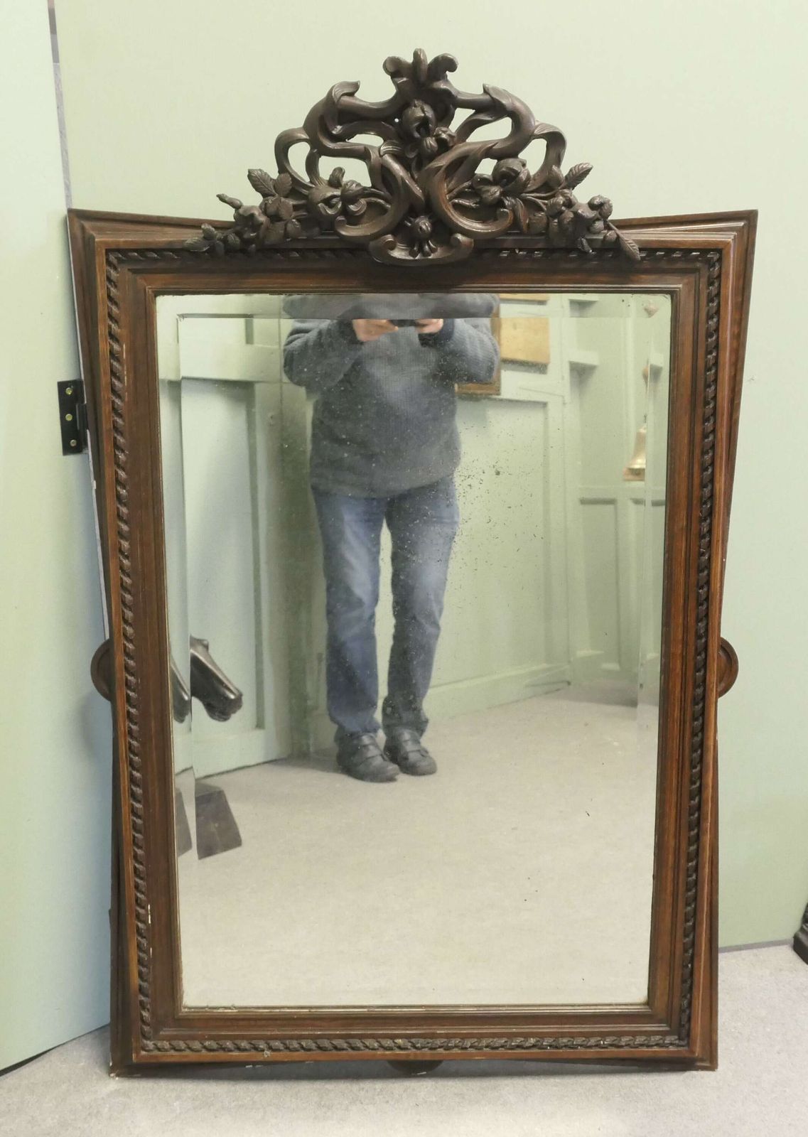 Large French Gothic Style Carved Oak Wall Mirror An Ideal Piece For The Hall photo buy