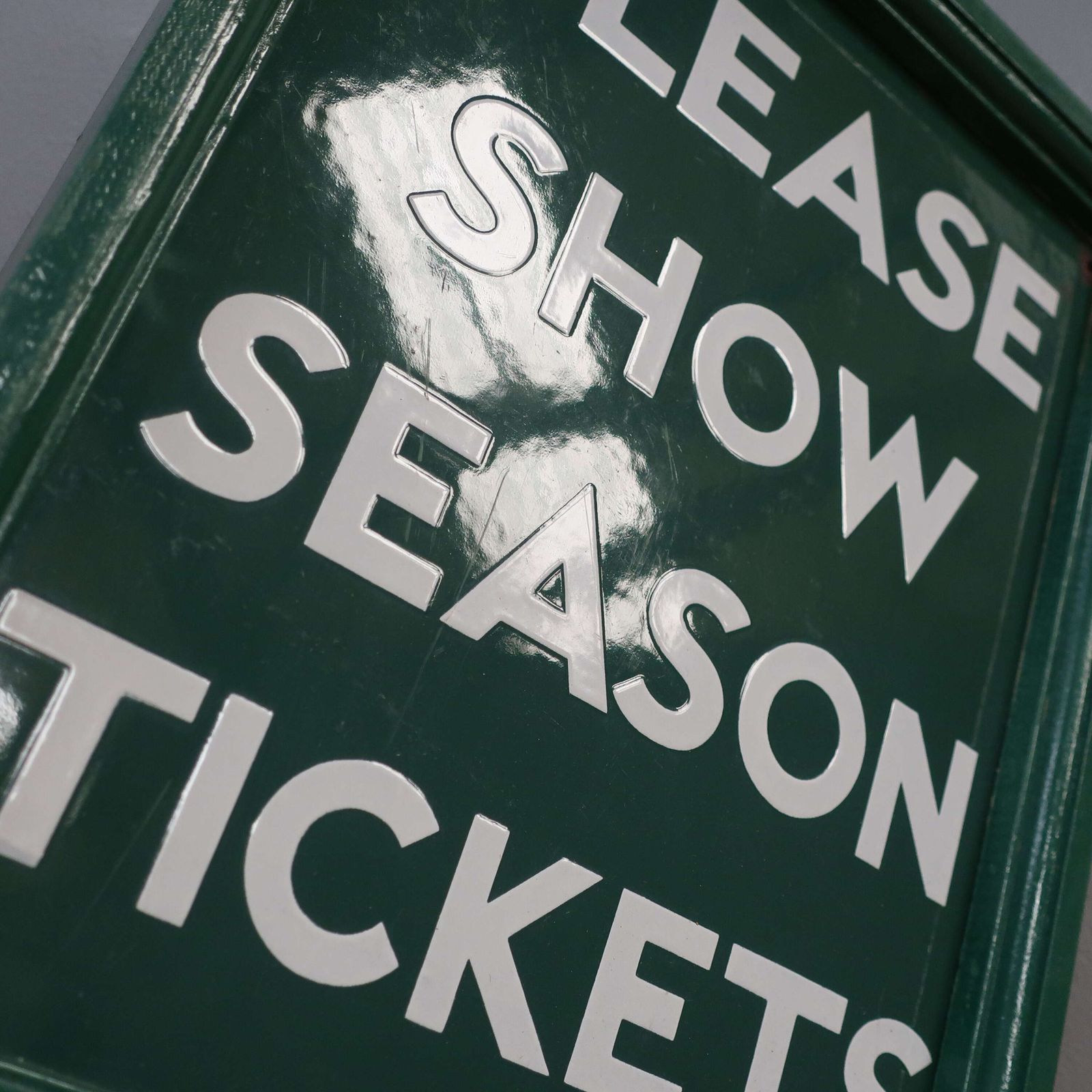 Season Tickets ~ Southern Railway Enamel Sign C1930 photo furniture