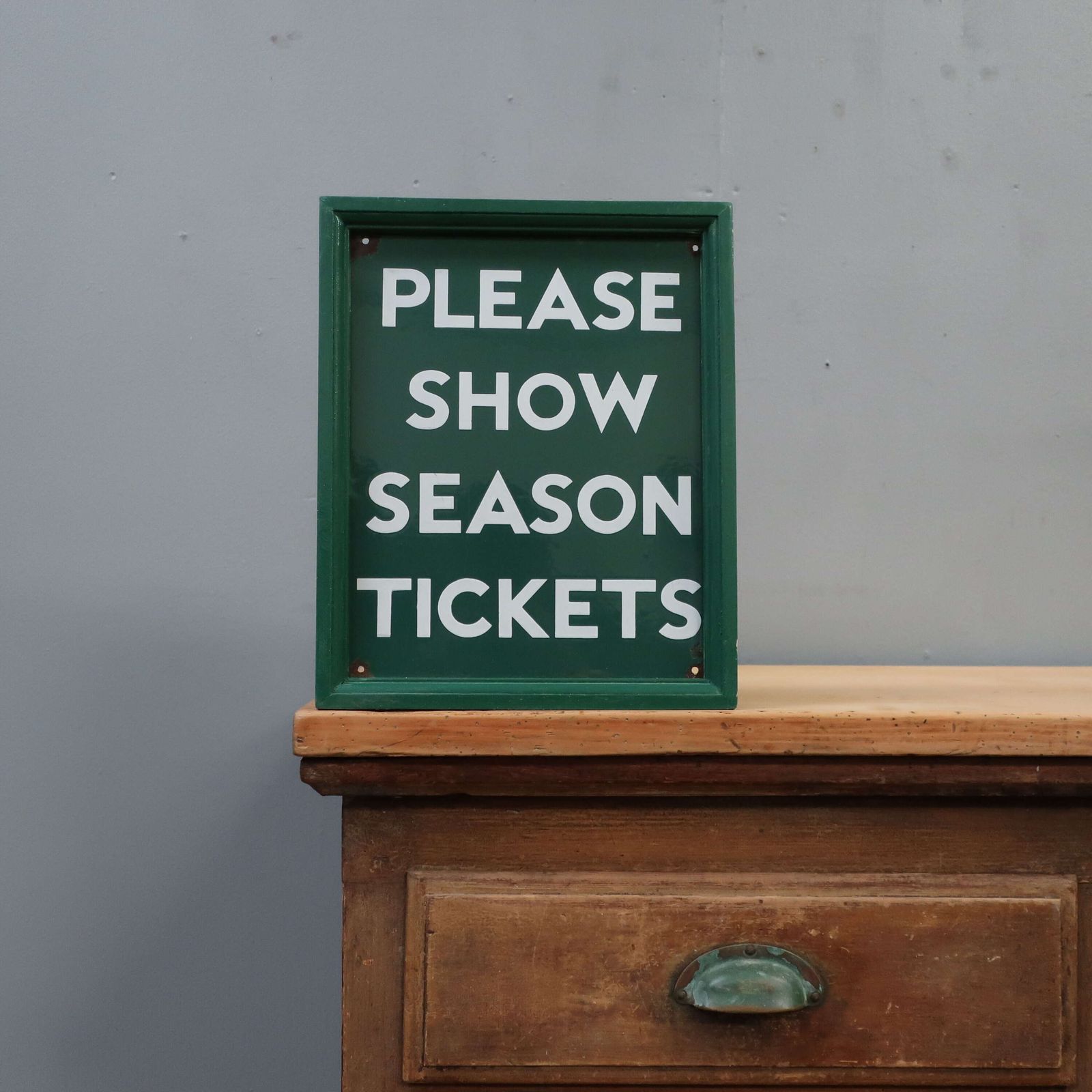 Season Tickets ~ Southern Railway Enamel Sign C1930