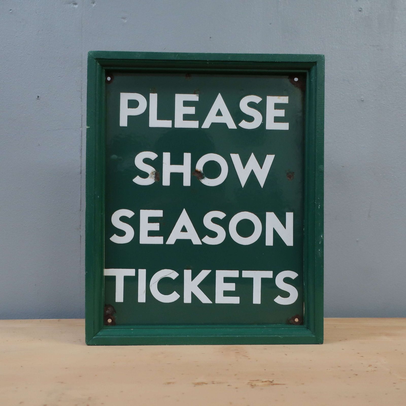 Season Tickets ~ Southern Railway Enamel Sign C1930 photo 425.0