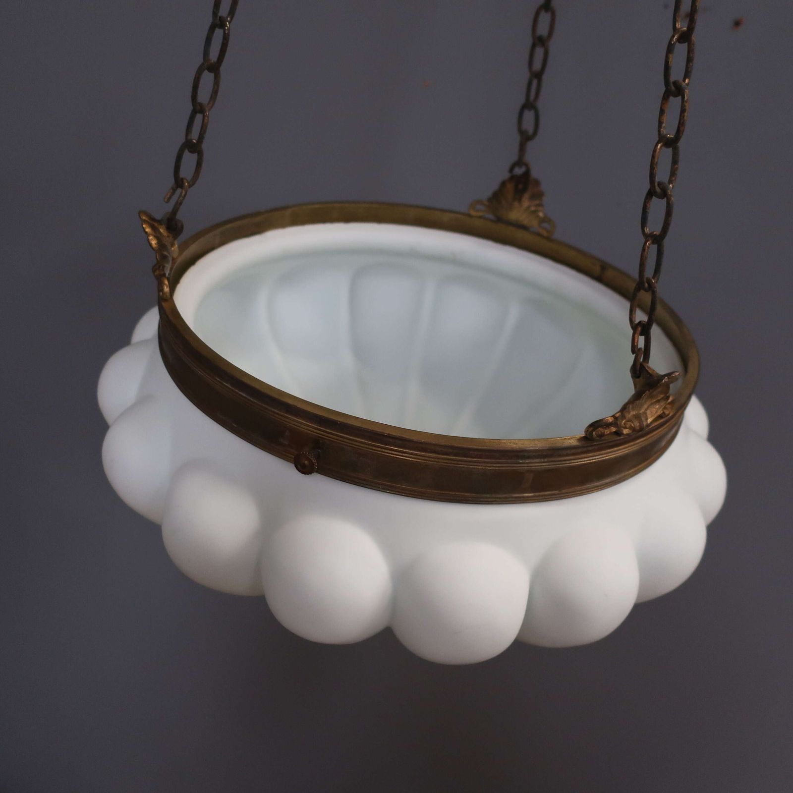 photo furniture Opaline Plafonnier Ceiling Bowl Light C1890