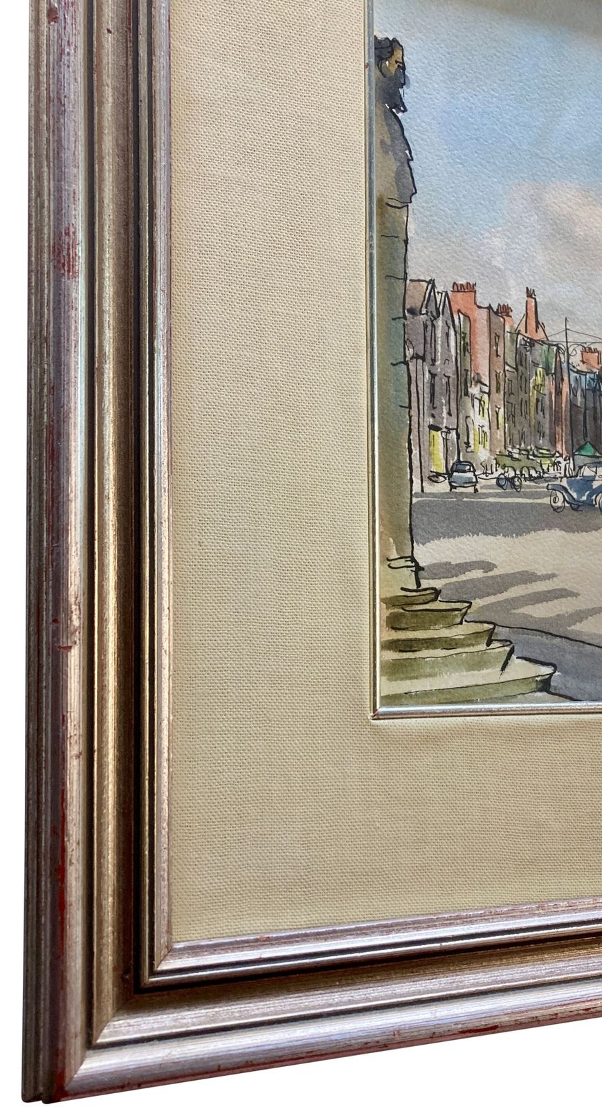 A Framed Ink & Watercolour Of Broad Steet, Oxford photo Art