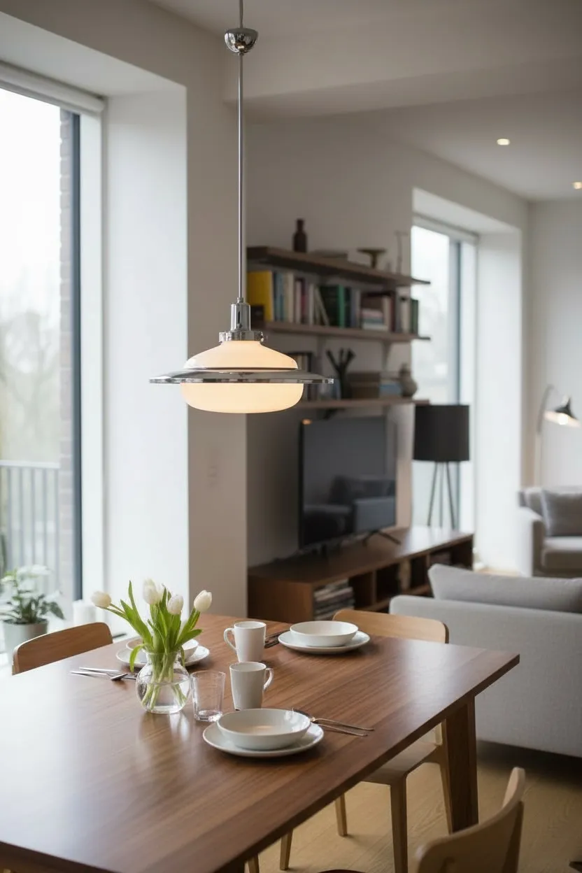 Space Age Chrome Pendant Lamp Attributed To Gino Sarfatti, 1950s photo Lighting