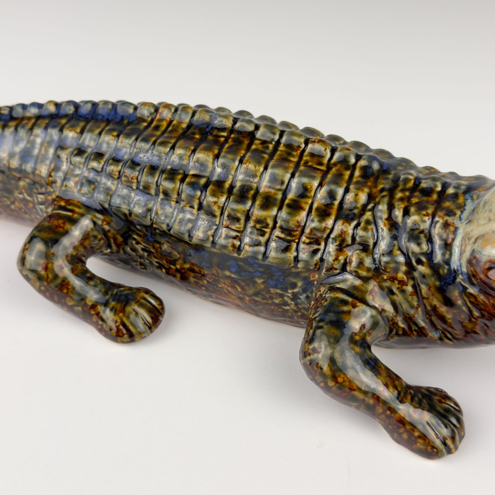 Vintage Ceramic Sculpture Of Crocodile From Bassano, Italy 1980s photo furniture