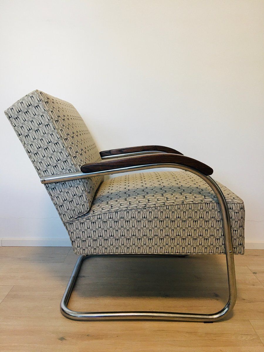 photo vintage Bauhaus Tubular Steel Armchair From Mücke Melder, 1930s